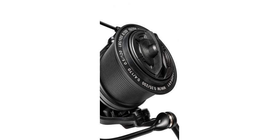 Reel Frontal Rocket Shadow 8000 - 3 Carreteles - Surfcasting Negro Derecho