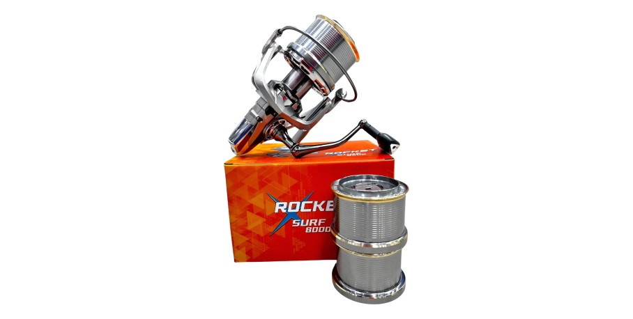 Reel De Pesca Variada Rocket Surf 8000 Incluye 3 Carretes!!!