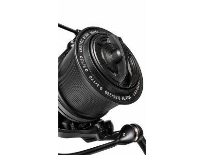 Reel Frontal Rocket Shadow 8000 - 3 Carreteles - Surfcasting Negro Derecho