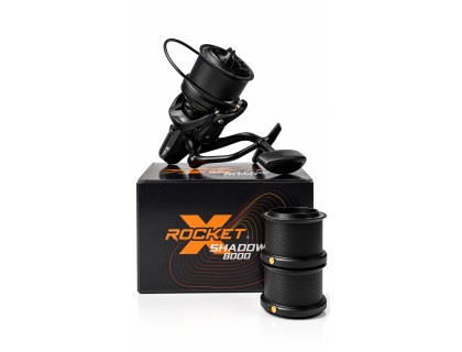 Reel Frontal Rocket Shadow 8000 - 3 Carreteles - Surfcasting Negro Derecho