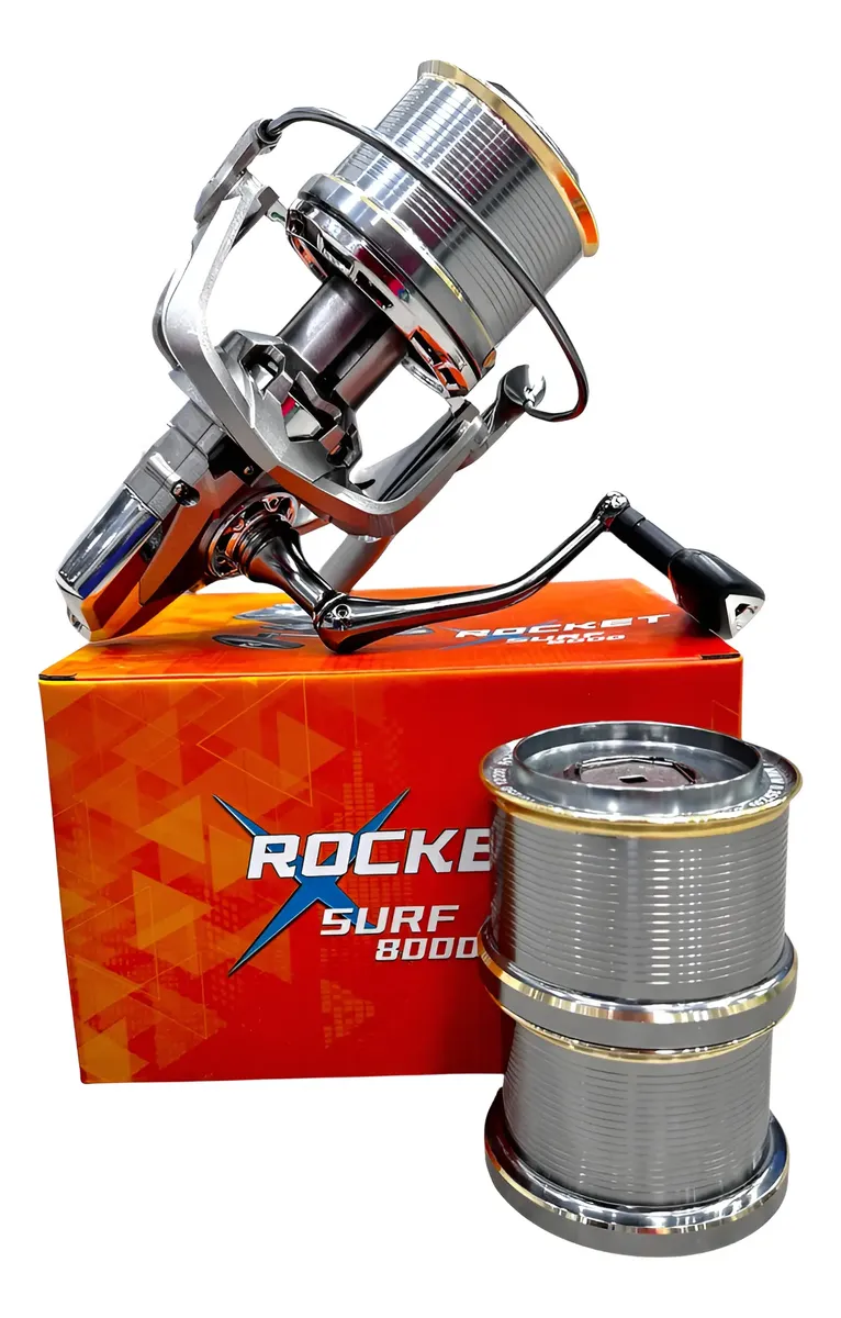 Reel De Pesca Variada Rocket Surf 8000 Incluye 3 Carretes!!!
